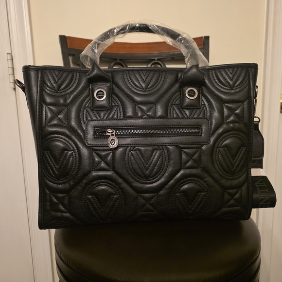 NWT Valentino Orlandi Black Quilted Tote Set - Picture 5 of 9